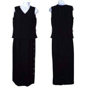 Jones NY Classic Sleeveless Maxi Black Dress Size 6    3141